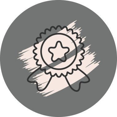 Rozet simgesi, vektör illüstrasyonu basit tasarım