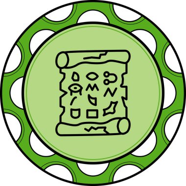 Geçmiş Papirüs Kaydırma simgesi, basit çizgi illüstrasyonu