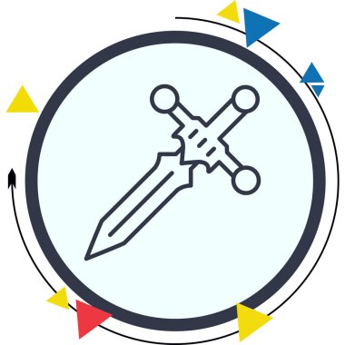 Kılıç Yenilikçi Düz Ürün Tasarım Sembolü