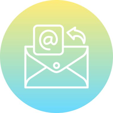 E- posta satırı simgesi, beyaz arkaplan üzerine basit illüstrasyon