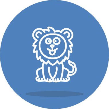 Aslan Hattı Simgesi Beyaz Arkaplanda İzole Edildi