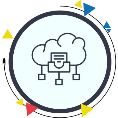 Bulut Nesne Depolama Zarif Profesyonel Düz Grafik Sembolü