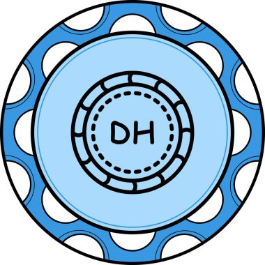 Dirham para birimi simgesi, basit düz çizim