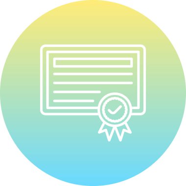 Diploma Çizgisi Simgesi, Beyaz Arkaplan Üzerine Basit Görüntü 