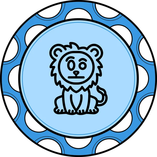 Şüpheli Aslan Sofistike Özel Vektör Sanatı Objesi