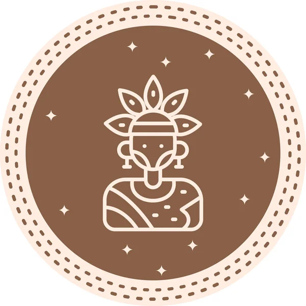 Yerel Kabile Kızı simgesi, vektör illüstrasyonu basit tasarım