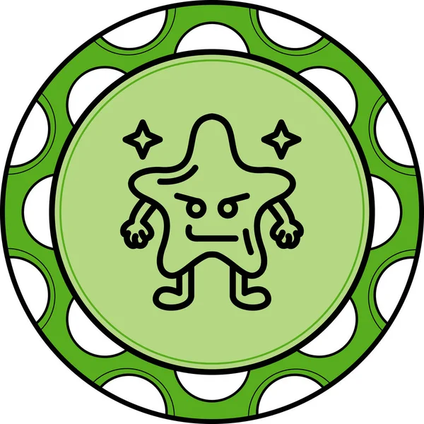 Yıldız Şeklinde Emoji Çizgisi Simgesi, Beyaz Arkaplanda İzole Edilmiş Basit Resimler