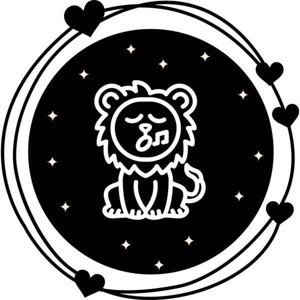 Aslan Hattı Simgesi Beyaz Arkaplanda İzole Edildi