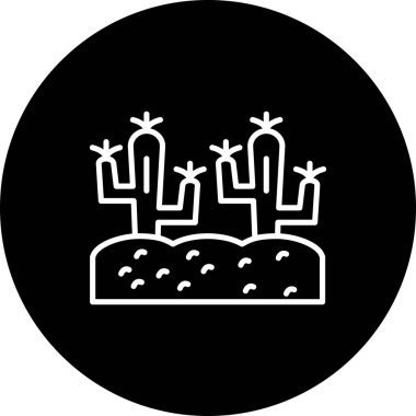 Kaktüs Hattı Simgesi, Basit Görüntü Beyaz Arkaplanda İzole Edildi