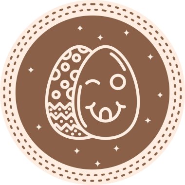 Paskalya Yumurtası Yenilikçi Düz Ürün Tasarım Sembolü