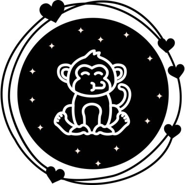 Tebrikler Maymun Yaratıcı Modern Düz Vektör Tasarımı