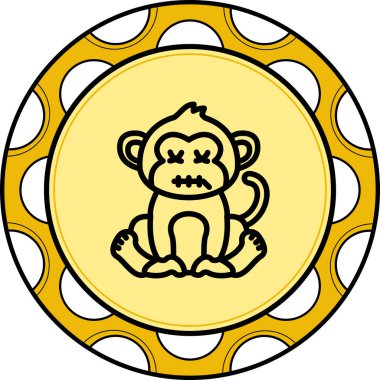 Fermuar Ağızlı Maymun Dinamik Modern Yaratıcı Vektör Varlığı