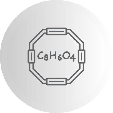 Chemical structure of Terephthalic Acid molecule, web simple icon