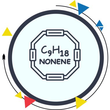 Nonene molekülünün kimyasal yapısı, basit web simgesi