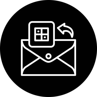 E- posta satırı simgesi, beyaz arkaplan üzerine basit illüstrasyon