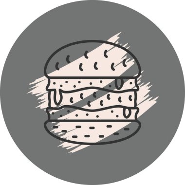 Çizburger Hattı Simgesi, Beyaz Arkaplanda Basit Resimler 