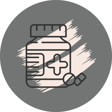 İlaç Şişeleri simgesi, vektör illüstrasyonu basit tasarım