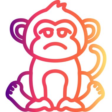 Üzgün Maymun Sofistike Temiz Ürün Grafik Şekli