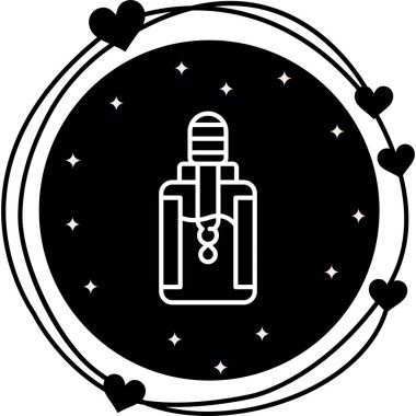 Cam damlası şişesinin minimalist çizgi sanat simgesi. Pipetten bir damla düşüyor, Sakal Yağı.