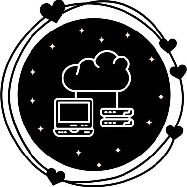 Bulut Hesaplama Servisi Yenilikçi Düz Ürün Tasarım Sembolü