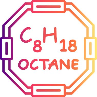 Octane molekülünün kimyasal yapısı, basit web simgesi