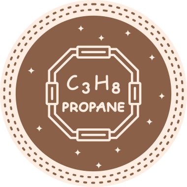 Propan molekülünün kimyasal yapısı, basit web simgesi