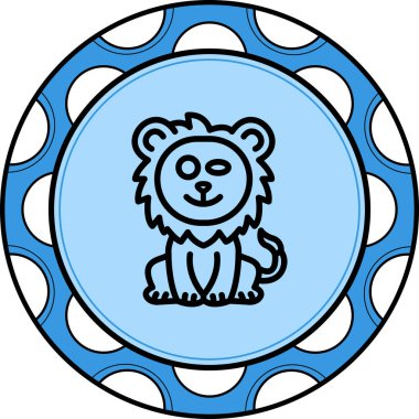 Aslan Hattı Simgesi Beyaz Arkaplanda İzole Edildi