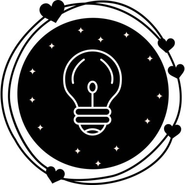 Fikir ampul simgesi, vektör illüstrasyonu basit tasarım