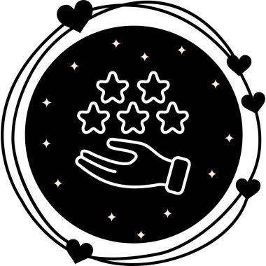 Müşteri ikonu, 5 yıldızlı el.