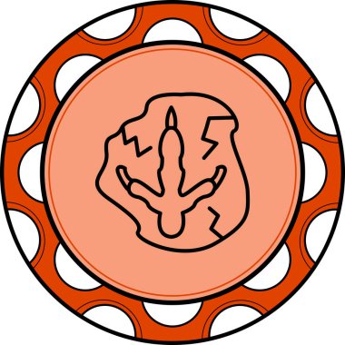 Ayak İzi Dinozor Belirgin Profesyonel Yaratıcı Grafik Elementi