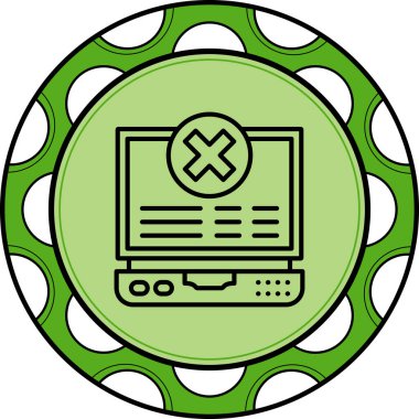 Reddedilmiş Düz Satır Simgesi, Basit Resim