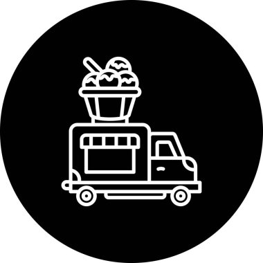 Dondurma Kamyoneti Minimum Gelişmiş Markalaştırma Tasarım Varlığı