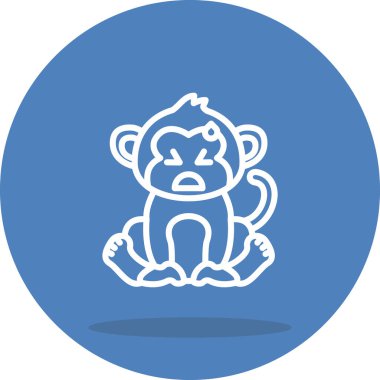 Maymun Üzücü Rahatlatılmış Çağdaş Yenilikçi Dijital Tasarım Varlığı