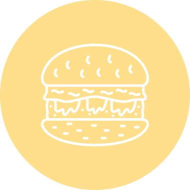 Hamburger yemek ikonu, hamburger vektör tasarımı