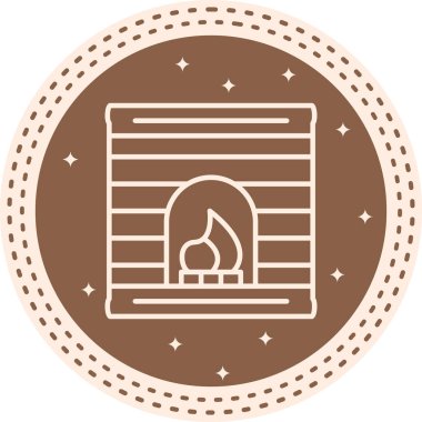 Şömine Ağı simgesi, vektör basit illüstrasyon