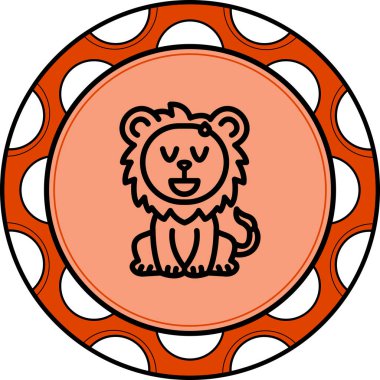 Aslan Hattı Simgesi Beyaz Arkaplanda İzole Edildi