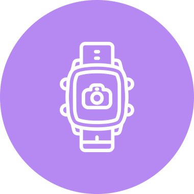 Akıllı Saat Kamerası Yenilikçi Düz Ürün Tasarım Sembolü