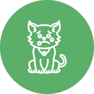 Terli Kedi ile Endişeli Dengeli Profesyonel Damgalama Grafik Sembolü