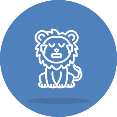 Aslan Hattı Simgesi Beyaz Arkaplanda İzole Edildi