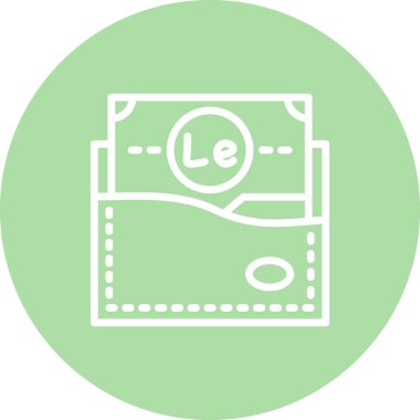 Sierra Leone Cüzdan Hattı Simgesi Beyaz Arkaplanda İzole Edildi