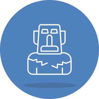 Moai Satır Simgesi Basit Görüntü Beyaz Arkaplanda İzole Edildi