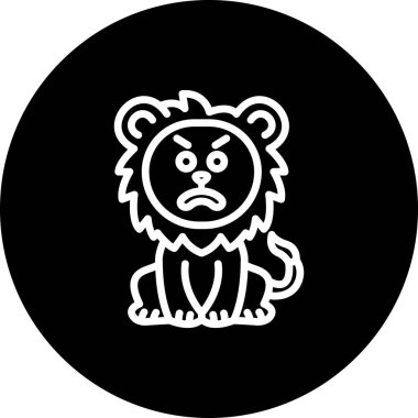 Aslan Hattı Simgesi Beyaz Arkaplanda İzole Edildi