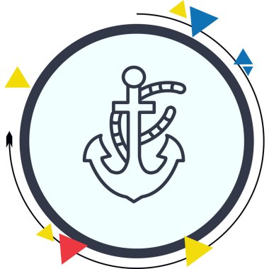 Çapa grafik tasarımı yuvarlak simgesi