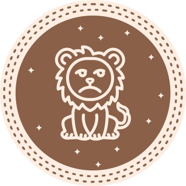 Aslan Hattı Simgesi Beyaz Arkaplanda İzole Edildi