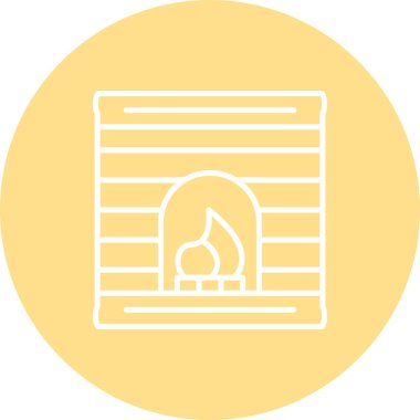 Şömine Ağı simgesi, vektör basit illüstrasyon