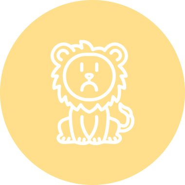 Aslan Hattı Simgesi Beyaz Arkaplanda İzole Edildi