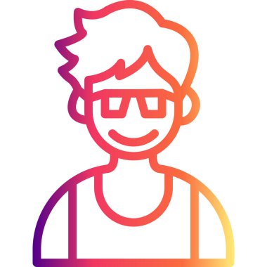 erkek avatar simgesi, vektör illüstrasyonu basit tasarım