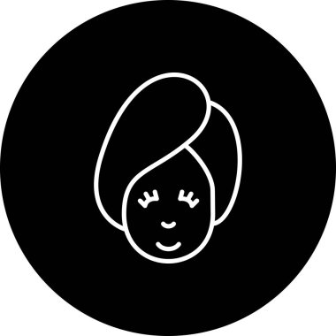 Havlu ambalajlı kadın, basit bir simge