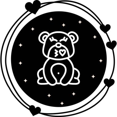 Kiss Bear Dinamik Modern Yaratıcı Vektör Varlığı