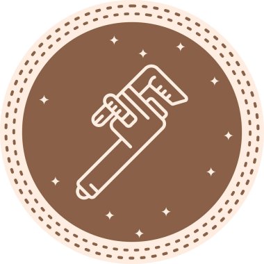 Bu doğrusal simge, bakım uygulamalarında veya web sayfalarında kullanmak için uygun bir boru anahtarını sıkıca kavrayan bir eli resmeder.